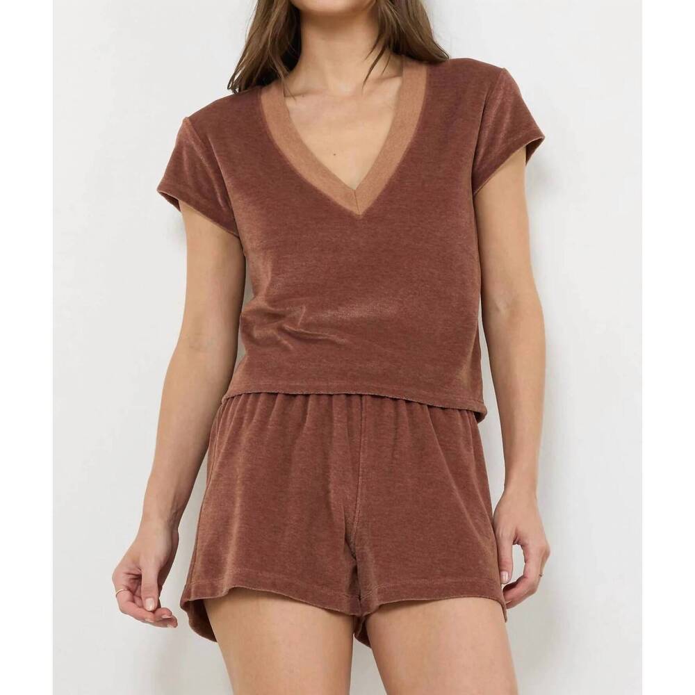 NEW LAMADE suri velour tee in honey